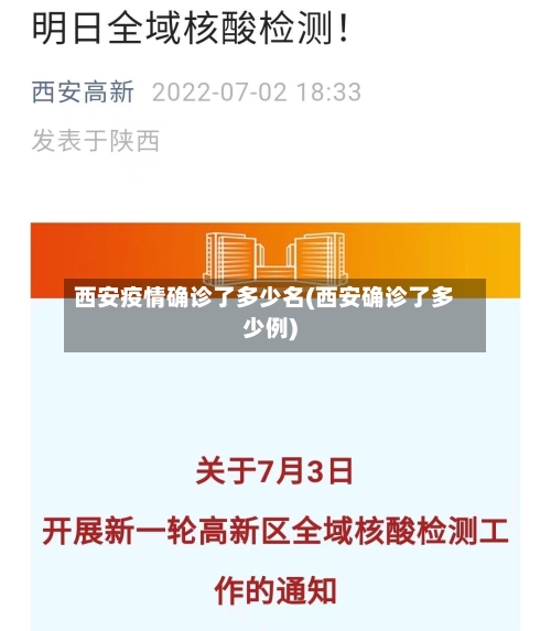 西安疫情确诊了多少名(西安确诊了多少例)